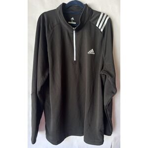 Adidas Golf 1/4 Zip Black White Stripes Long Sleeve Jacket‎ Size XL NEW